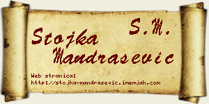 Stojka Mandrašević vizit kartica
